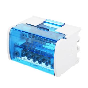 Imagem de Caixa de junção do bloco de terminais Caixa de junção monofásica de 2 níveis Caixa de distribuição de terminais 207 Caixa de terminais de trilho DIN com tampa transparente Caixa de proteção de distr