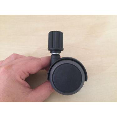 Imagem de Kit 4 Rodizios Cadeira Manicure Roda C/ Pu Bucha Redonda 2cm - SQUADRO