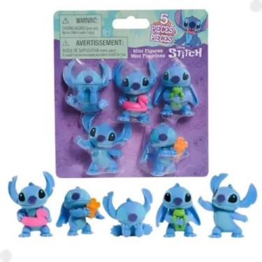 Imagem de Stitch Conjunto 5 Mini Bonecos Colecionáveis Disney 4cm - Sunny Brinqu