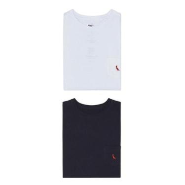 Imagem de Kit 2 Camisetas Bolso Noturno E Paz Reserva, Branco, Preto, P