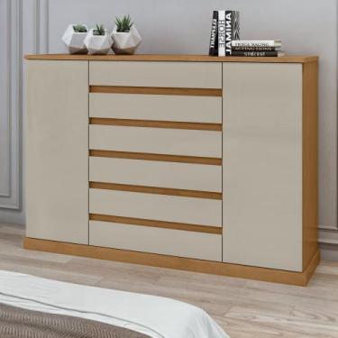 Imagem de Cômoda 2 Portas 7 Gavetas 3 Prateleiras Vedra - Móveis Lopas