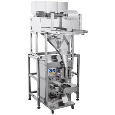 Imagem de Máquina de embalagem pneumática de enchimento de pó de partículas triplo de 1 kg com selagem traseira