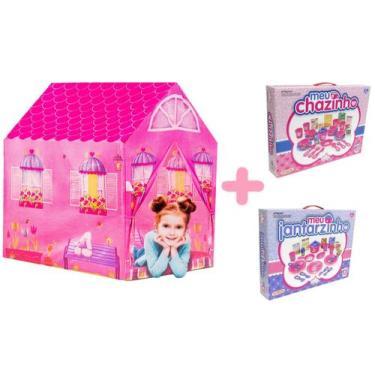 Imagem de Kit Sonho de Princesa Barraca Rosa + Jogo de Chá e Jantar - Big Star e