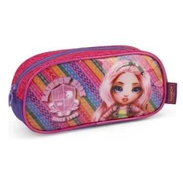 Imagem de Estojo Escolar Lápis Necessaire Infantil Rainbow High Pink - Luxcel