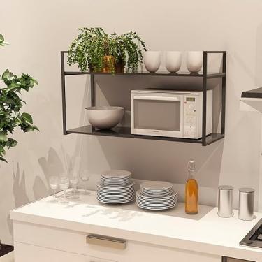 Imagem de Prateleira Industrial Parede ou Suspensa Aço e Madeira 50x40x80cm (PRETO)