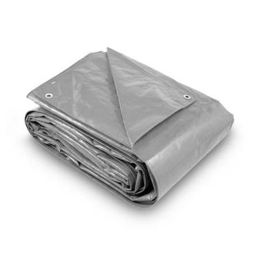 Imagem de Lona Cinza Impermeável Polietileno 300 Micras Com Ilhós 4x3 Metros - B