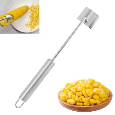 Imagem de Descascador de milho, cortador de milho, removedor de espiga de milho, descascador de espiga de milho fácil de limpar, ferramenta divisora de aço inoxidável portátil com ponta suspensa em forma de pá