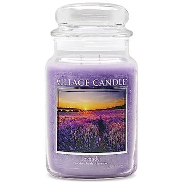 Imagem de Village Candle Vela perfumada de boticário de vidro grande Lavanda, 602 g, roxo, 605 g