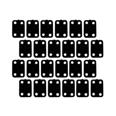 Imagem de QCAA Mini dobradiças de latão maciço de 180 graus, caixa de joias, dobradiça de extremidade de armário, 22 mm x 14 mm (0,86" x 0,55"), preto fosco, feito em Taiwan, 12 pares