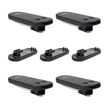 Imagem de YNIBST Clipe de cinto de substituição PMLN7240AR com apito para Walkie Talkie, clipe traseiro para rádios bidirecionais Motorola T400 T402 T460 T465 T480 T600 H2O e T605 H2O (preto, 7 peças)