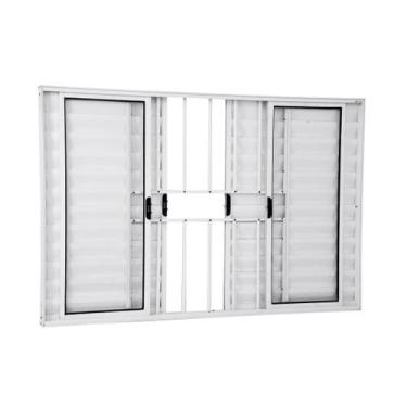 Imagem de Veneziana 6 folhas 1,20x1,50 com grade no alumínio branco - Comercial 