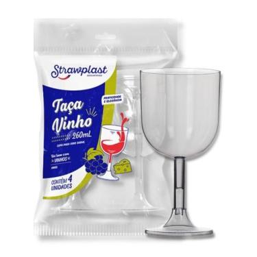 Imagem de Taca acrilico 260 ml. vinho cristal c/ 56 un. - strawplast