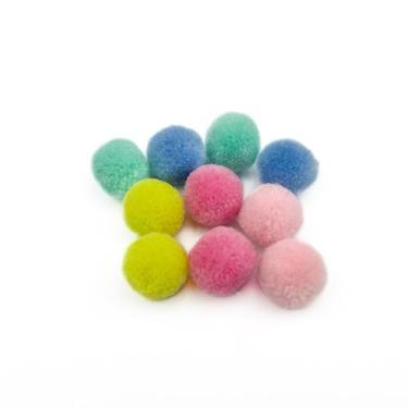 Imagem de Bolinha Pelúcia PomPom Pequeno 15mm Colorido - 10 unidades - LB