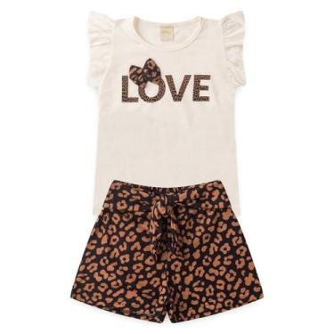 Imagem de Conjunto Curto Menina Blusa e Shorts Oncinha - Molekada, 3