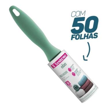 Imagem de Rolo Adesivo Papa Bolinhas Tira Pelos Fiapos Com 50 Folhas Limpeza Prá