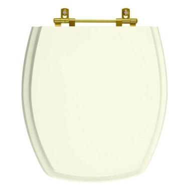 Imagem de Assento Sanitário Thema Biscuit para vaso Incepa Com Ferragem Dourada 