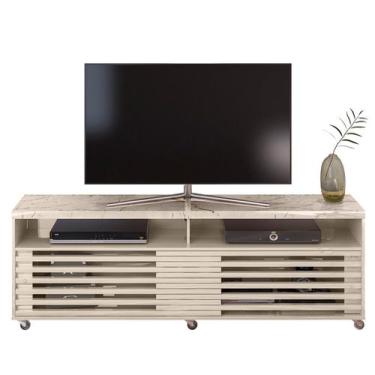 Imagem de Bancada Frizz Cross TVs Até 65 Calacata Off White 396136 Madetec