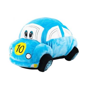 Imagem de Carro Corrida Azul ou Vermelho 31cm Pelúcia - Fofy Toys, Azul