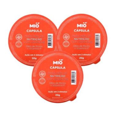 Imagem de Kit 3 Máscara de Nutrição Capilar Mió Óleo de Rícino e Vitamina E Cáps