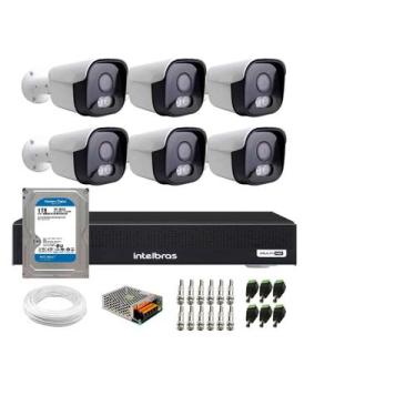 Imagem de Kit 6 Câm Segurança Full Hd Color Dvr 8ch Intelbras 1tb