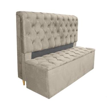 Imagem de Conjunto Cabeceira + Recamier Baú Imperial Para Cama Box Casal King Si