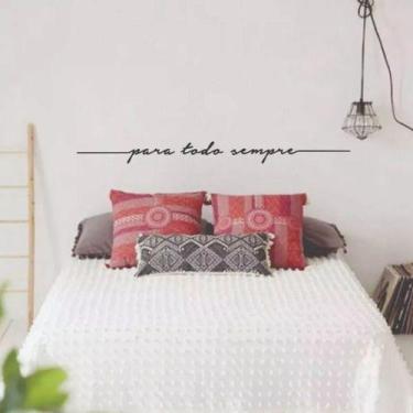 Imagem de Adesivo De Parede Frase Para Todo Sempre Cabeceira Casal - DEKAL DECOR