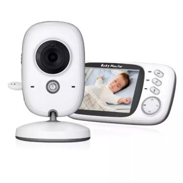 Imagem de Camera Babá Eletrônica Infantil Visão Noturna Monitor LCD 3,2 Full HD 