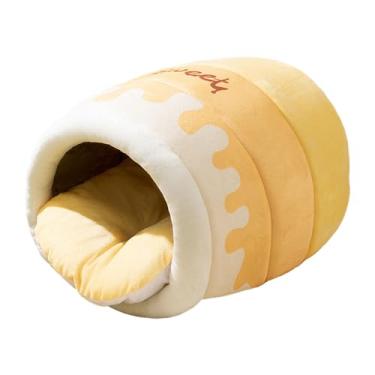 Imagem de Generic Honey Pot Cat Bed Cat Hideaway Auto Aquecimento Casa para Pequenos Animais, Condomínio para Cachorro para Filhotes de Cachorro Chihuahua da, S Yellow