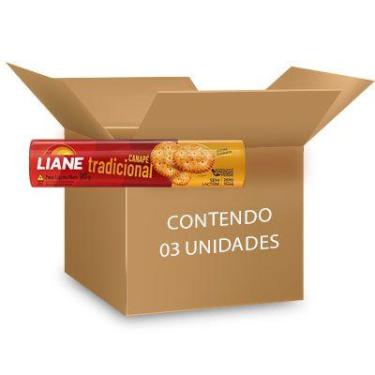 Imagem de Biscoito Salgado Tradicional Sem Lactose Liane contendo 3 pacotes de 9