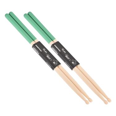Imagem de PATIKIL Baqueta de madeira de bordo 7A com alça antiderrapante para bateria verde para percussão de instrumento musical de percussão, 2 pares