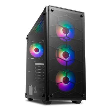 Imagem de Gabinete Gamer Redragon GC-606B RGB Wheljack 4 Fan RGB, preto