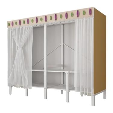 Imagem de Guarda-roupa Armário dobrável portátil para crianças, guarda-roupa com haste suspensa, empilhável, grosso, armário de armazenamento para casa, quarto armário