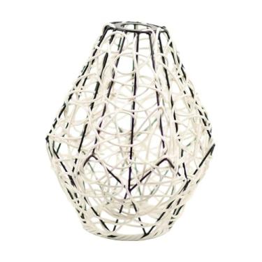 Imagem de Generic Arte em ferro abajur pingente lâmpada sombra boho clássico luminária sombra gaiola para restaurante cozinha quarto sala jantar, Branco