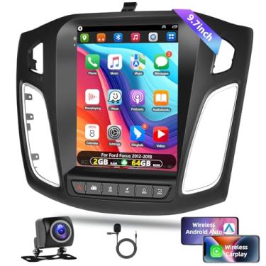 Imagem de Podofo Estéreo automotivo 2 + 64 G para Ford Focus 2012, 2013, 2014, 2015, 2016, 2017 e 2018 com Apple Carplay Android Auto, rádio automotivo de 9,7 polegadas com link espelhado, Bluetooth, GPS, WiFi,