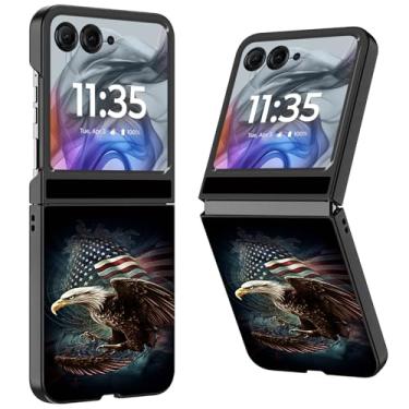 Imagem de Capa para Motorola Razr 2024, para Moto Razr 50, capa de telefone fina, fina, rígida, antiarranhões, proteção antiarranhões, à prova de choque para Motorola Moto Razr 2024 / Moto Razr 50-Flag Fierce