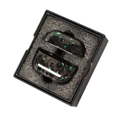 Imagem de Waillynice Capa protetora de fibra de carbono para fone de ouvido sem fio Bluetooth Samsung Galaxy Buds3 Pro Buds3 (folha verde, para Galaxy Buds3 pro)