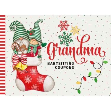 Imagem de Grandma Babysitting Coupons: 50 Vouchers/Blank Template Booklet To Fill In/Grandmother Baby Gift - Stocking Stuffer/Cute Card Alternative/Red ... Gnome Colorful Decor - Christmas Design Theme