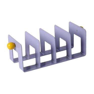 Imagem de Generic Suporte de livros de acrílico, estante de mesa, escritório, antiderrapante, organizador de mesa, pasta de arquivo, classificador para documentos, Roxo