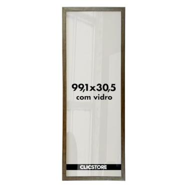 Imagem de Moldura para Quebra Cabeça Grow Puzzle 1500 peças 30,5x99,1 cm com Vidro Decoração Interiores Parede Sala Escritório (Tabaco)