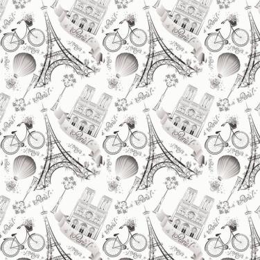 Imagem de Papel De Parede Paris Preto E Branco Adesivo Sala Quarto