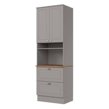 Imagem de Paneleiro Duplo Americana 220cm Para 1 Forno Henn Cinza - Nature