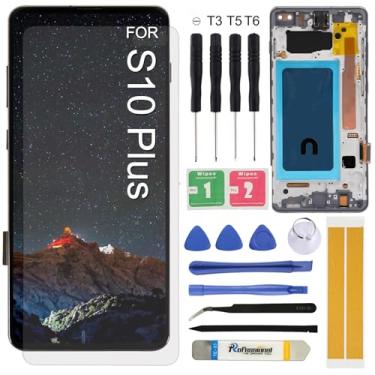 Imagem de Substituição de tela para Samsung Galaxy S10 Plus G975 G975F/DS G975U G975W G9750 G975N Montagem de tela LCD sensível ao toque digitalizador com kit de ferramentas de moldura