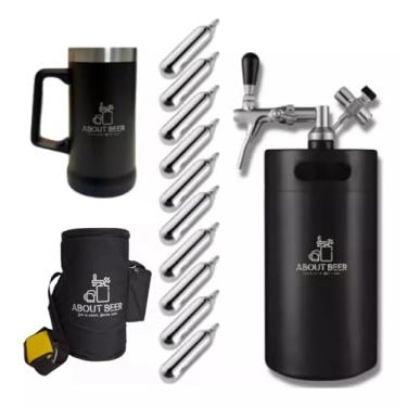Imagem de Kit Chopeira Térmica Keg Vacuum Portátil de 5 L com Caneca About Beer