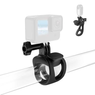 Imagem de Câmera de ação flexível com suporte de alça 360 para GoPro Insta360 DJI Action Osmo Pocket Bike Motorcycle Handlebar Roll Bar Tube Clip Holder Acessórios (Preto)