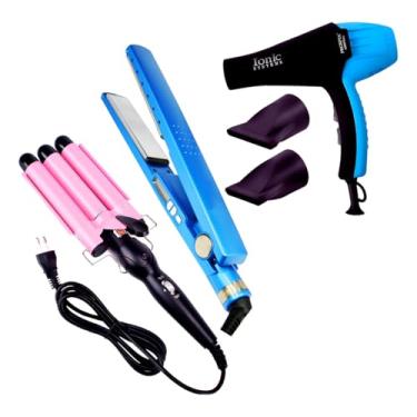 Imagem de Kit Prancha Chapinha Nano 450F+ Secador 8600w + Modelador Triondas 110V