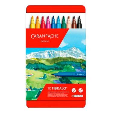 Imagem de Estojo Caneta Fibralo Caran dAche 10 Cores Ref: 185310 - CARANDACHE