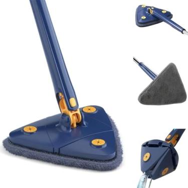 Imagem de Mop 360 Triangular Giratório Esfregão De Limpeza Ajustável Limpa Vidros Piso E Parede Giratório Rodo de Limpeza Rodo Limpa Vidro Rodo Vassoura Rodo Mágico Lava e Seca