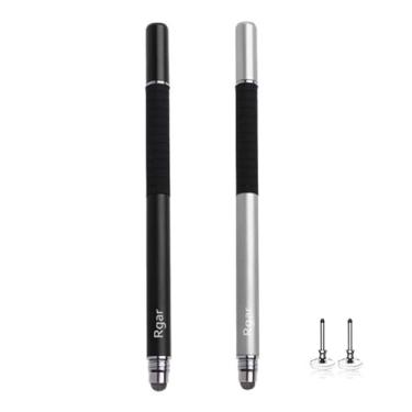 Imagem de Canetas Stylus para Samsung Galaxy Tab A9/A9Plus/A8/A8plus/A7/A7lite/iPad/Microsoft Surface/Fire HD e todos os dispositivos com tela sensível ao toque capacitiva + pontas substituíveis (preto +