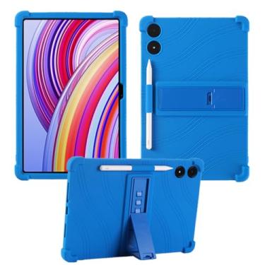 Imagem de HminSen Capa para tablet Xiaomi Redmi Pad Pro/Xiao Poco Pad de 12,1 polegadas, capa ajustável de silicone macio para crianças para tablet Poco Pad de 12,1 polegadas (azul)