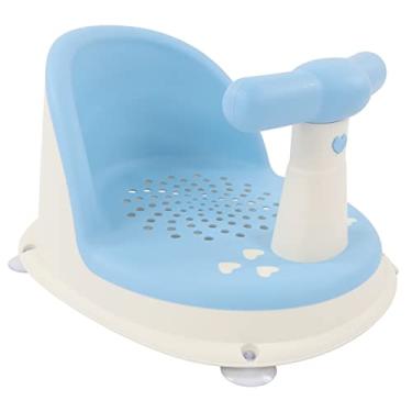 Imagem de Assento de Banho para Bebês, Alça Removível Macia Dobrável, Cadeira de Banheira para Chuveiro Infantil para Banheiro (Azul celeste)
